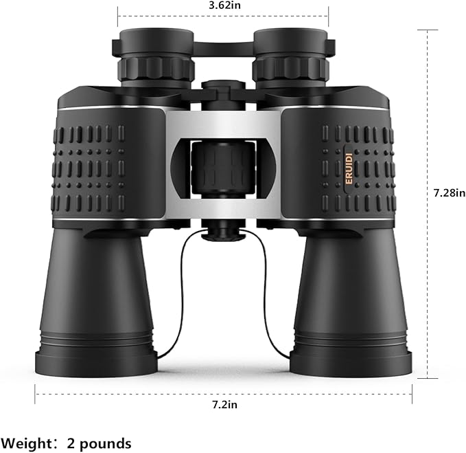 Side view of the 20x52 binoculars, highlighting their compact yet robust design.