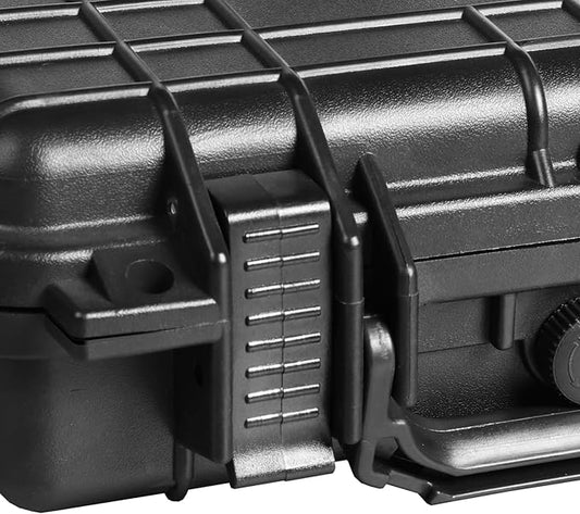 Open camera case revealing the customizable foam interior, ready for equipment.