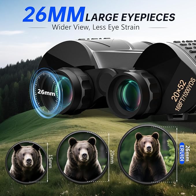 A person using the binoculars for bird watching in a natural outdoor setting.